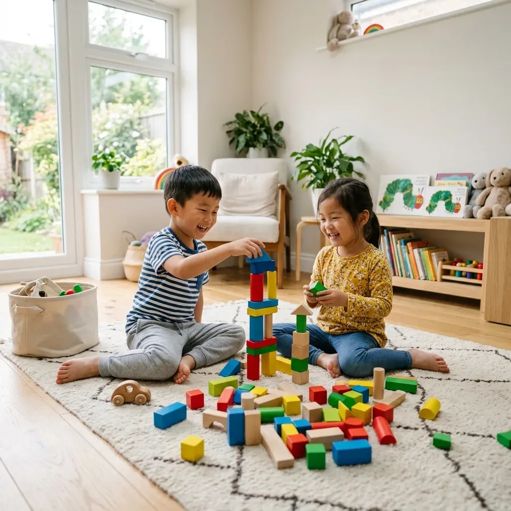 Father and child playing